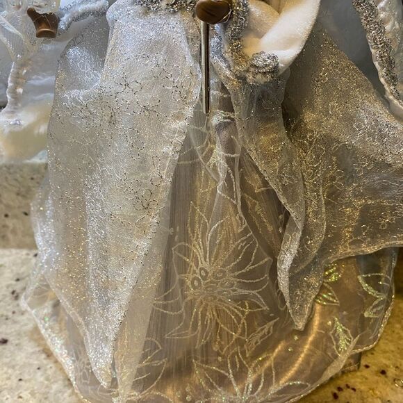 Vintage 16” Dark Skin Angel In White Tree Topper/ Figurine ( See Description)‎ - Picture 3 of 6